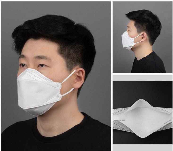 10-50Pcs KF94 Comfortable Fish Type Mask(White&Black)