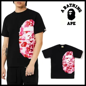 A BATHING APE  |Cotton Short Sleeves Logo T-Shirts