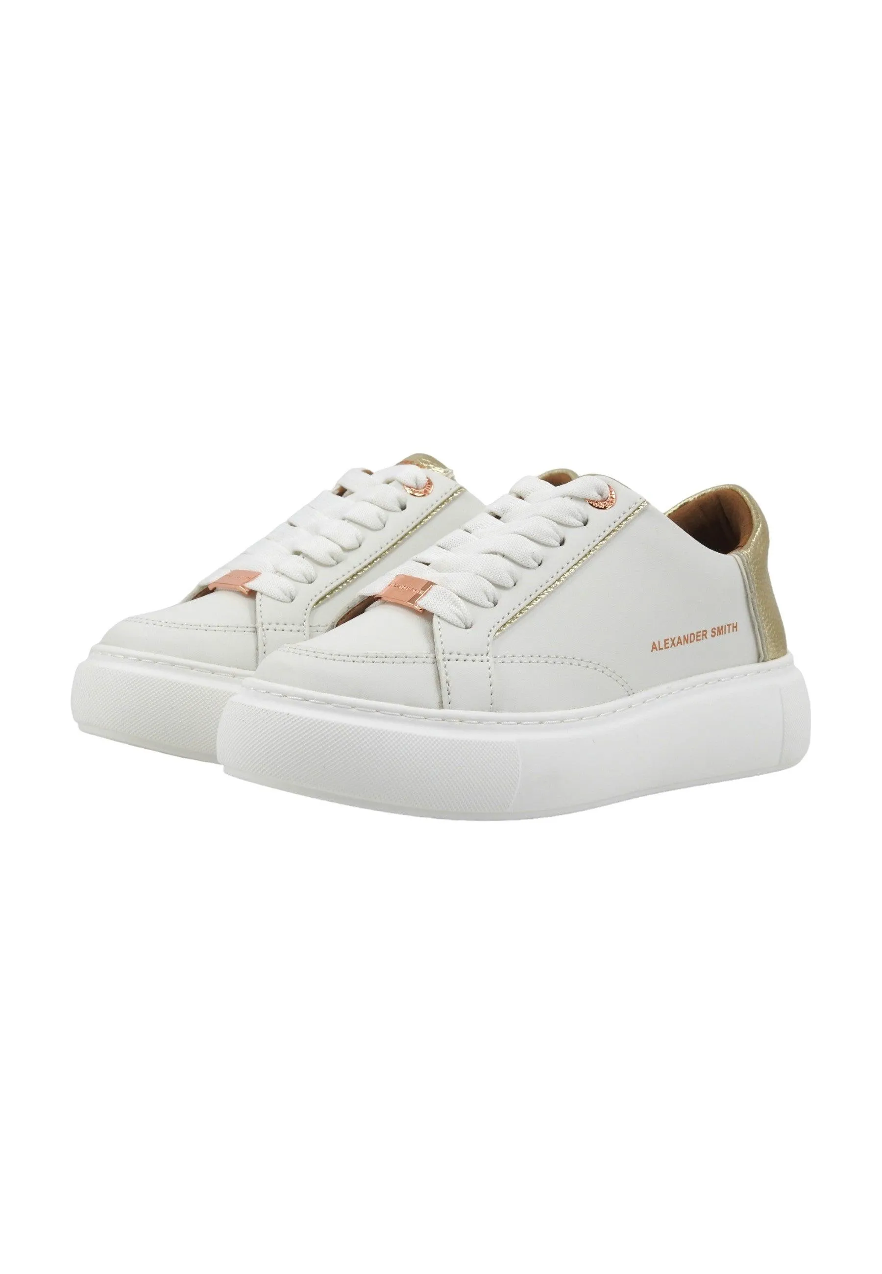 ALEXANDER SMITH Ecogreenwich Sneaker Donna White Gold EGW7398