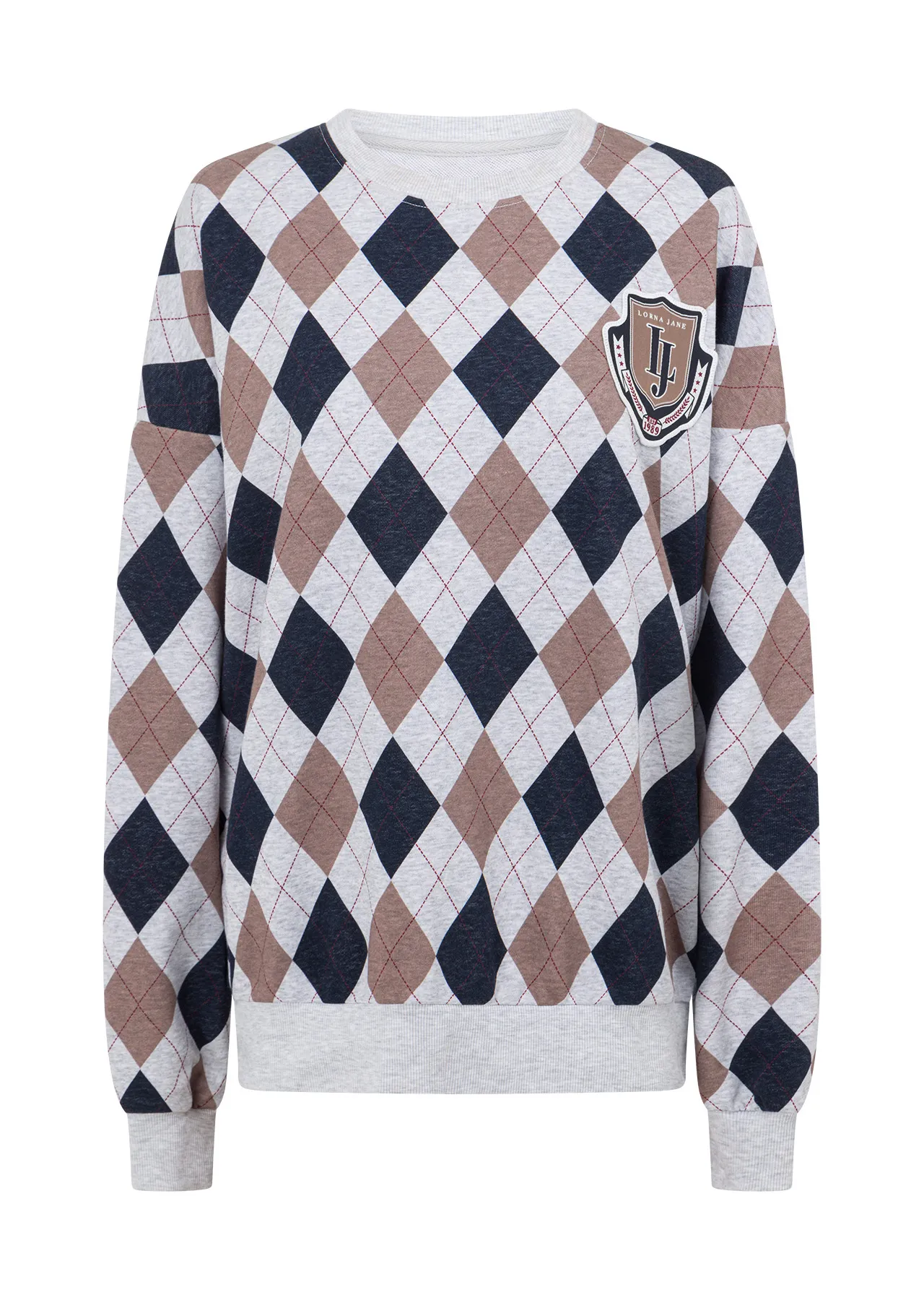 Alumni Argyle Oversized Sweat | Jackets, Hoodies and Sweats | Lorna Jane New Zealand