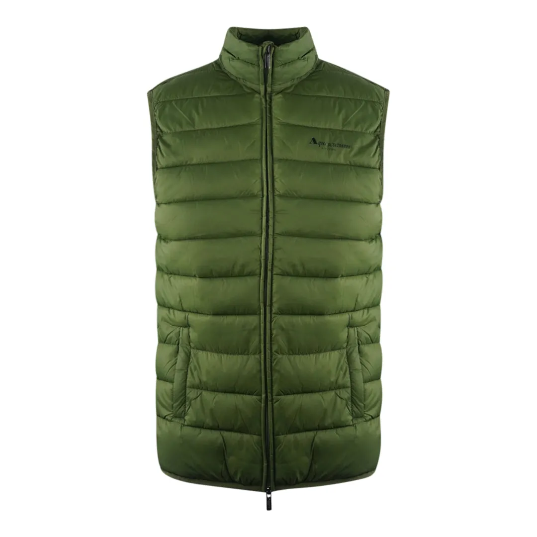 Aquascutum London Logo Army Green Lightweight Gilet Jacket