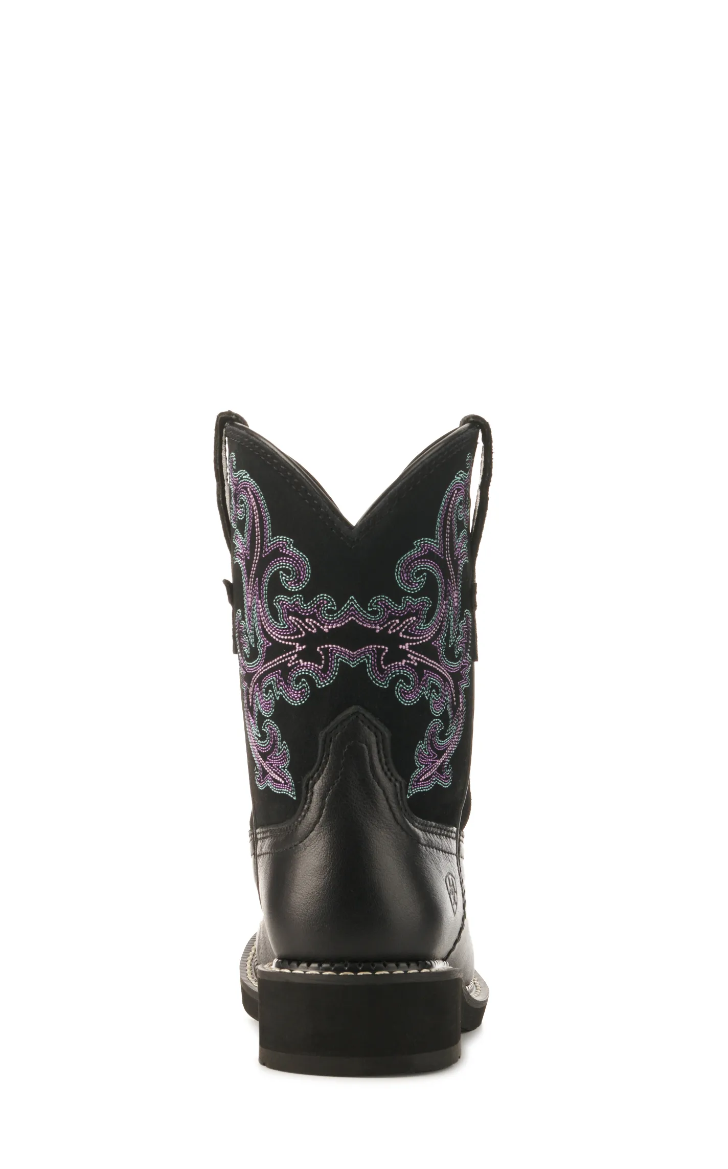 Ariat Women's Fatbaby Black Deertan and Orchid Round Toe Cowboy Boots