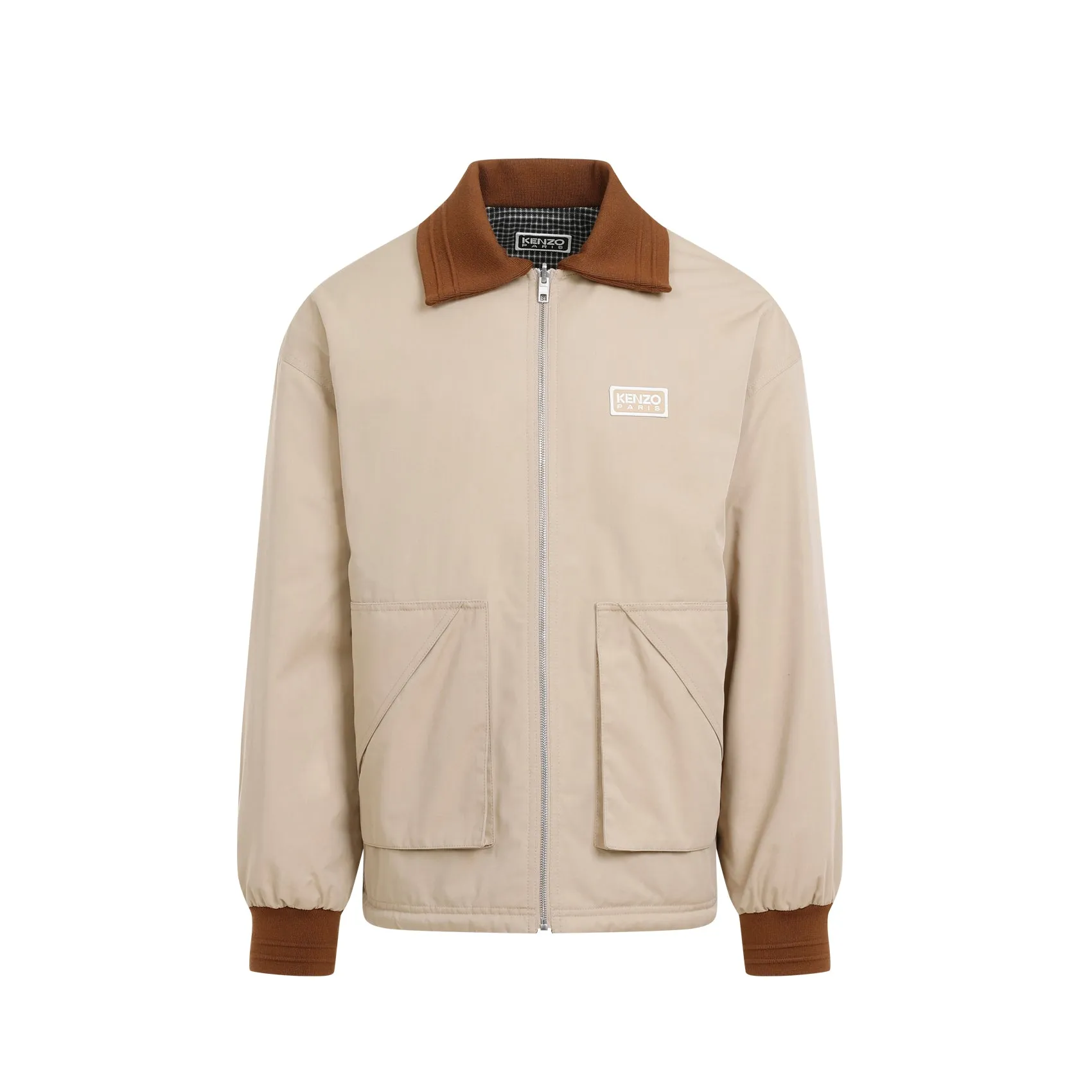 Beige Cotton Reversible Elevated Coach Jacket