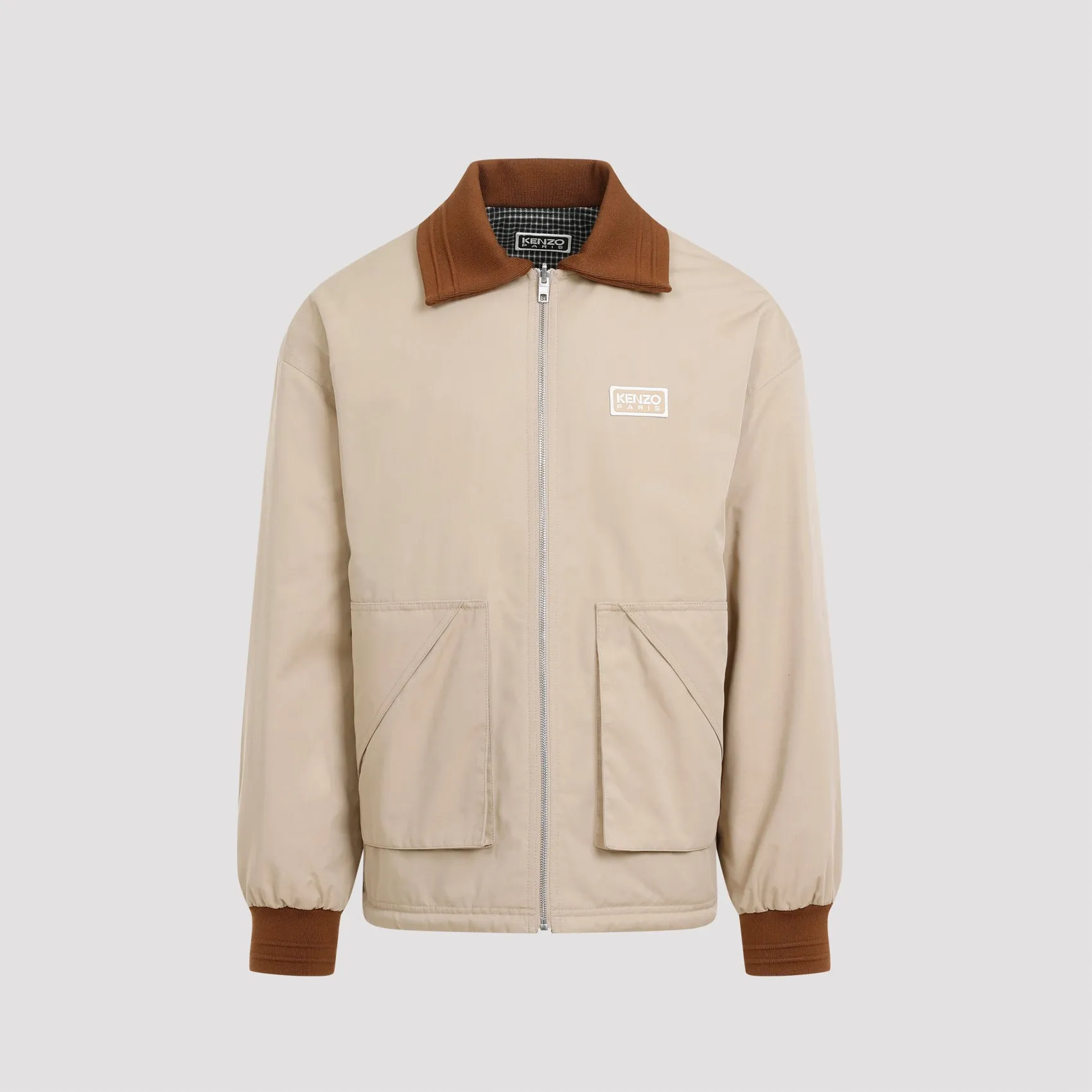 Beige Cotton Reversible Elevated Coach Jacket