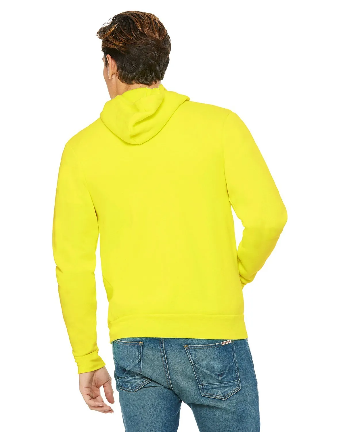 Bella + Canvas Unisex Poly-Cotton Fleece Full-Zip Hoodie 3739 Neon Yellow