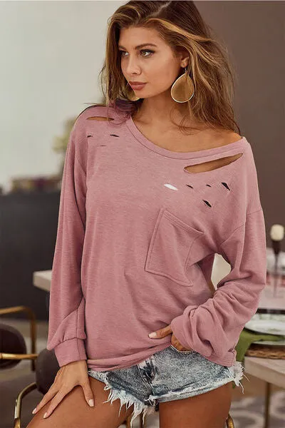 BiBi Ripped Long Sleeve Sweatshirt