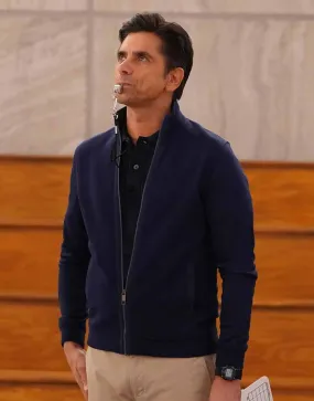 Big Shot 2021 John Stamos Jacket | Marvyn Korn Blue Bomber Jacket