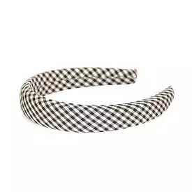 Black and White Checked Padded Headband