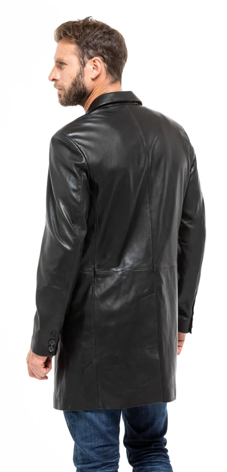 Black leather coat 2160