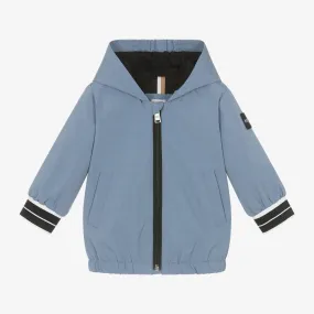 Boys Blue Hooded Windbreaker Coat