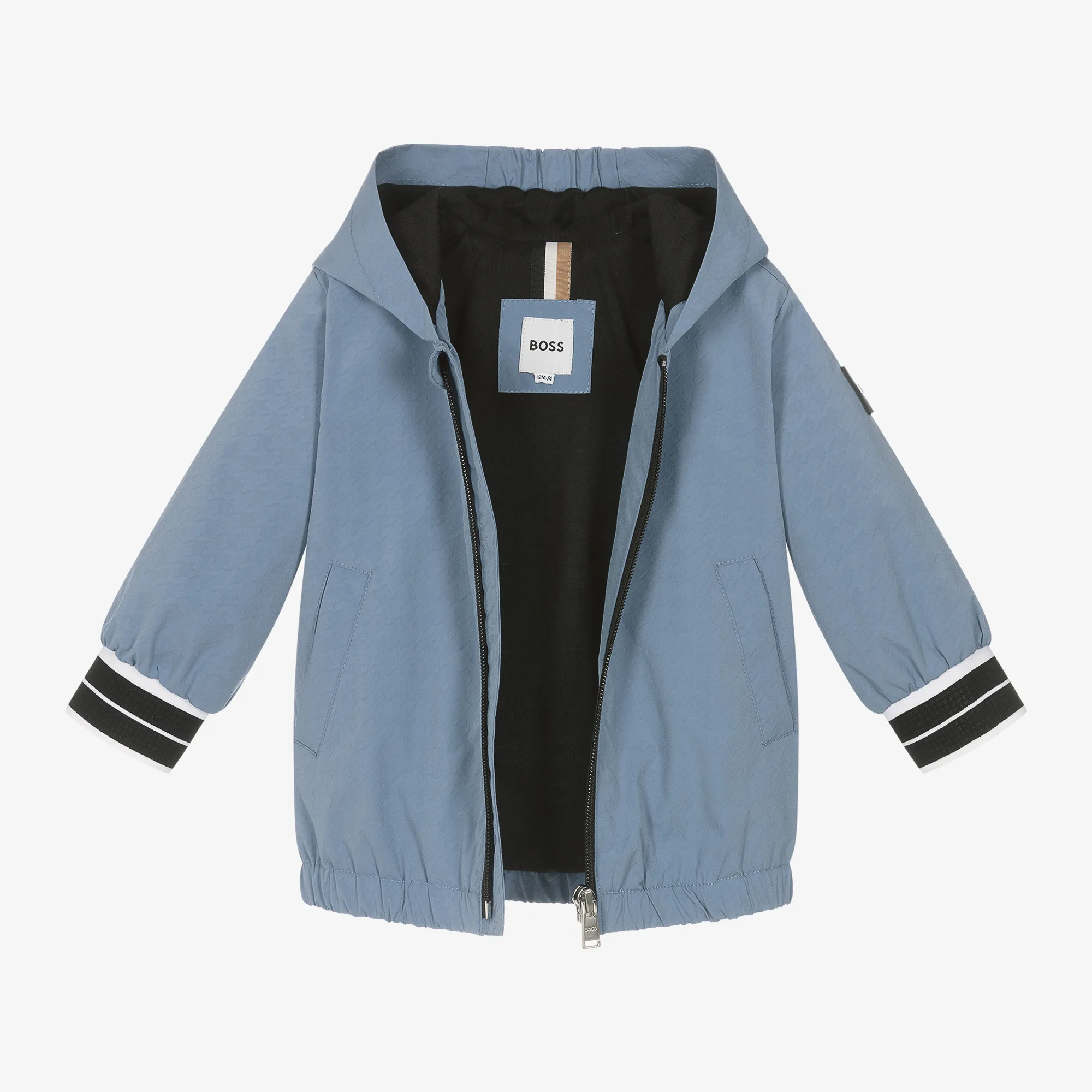 Boys Blue Hooded Windbreaker Coat