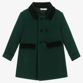 Boys Green Felted Coat