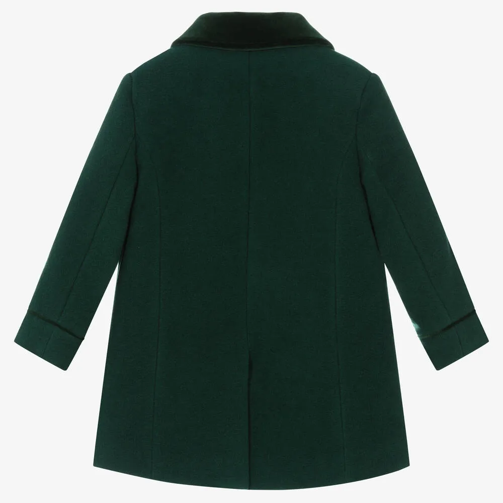 Boys Green Felted Coat