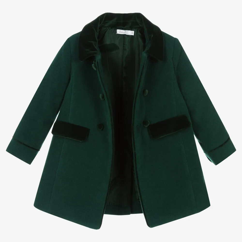 Boys Green Felted Coat