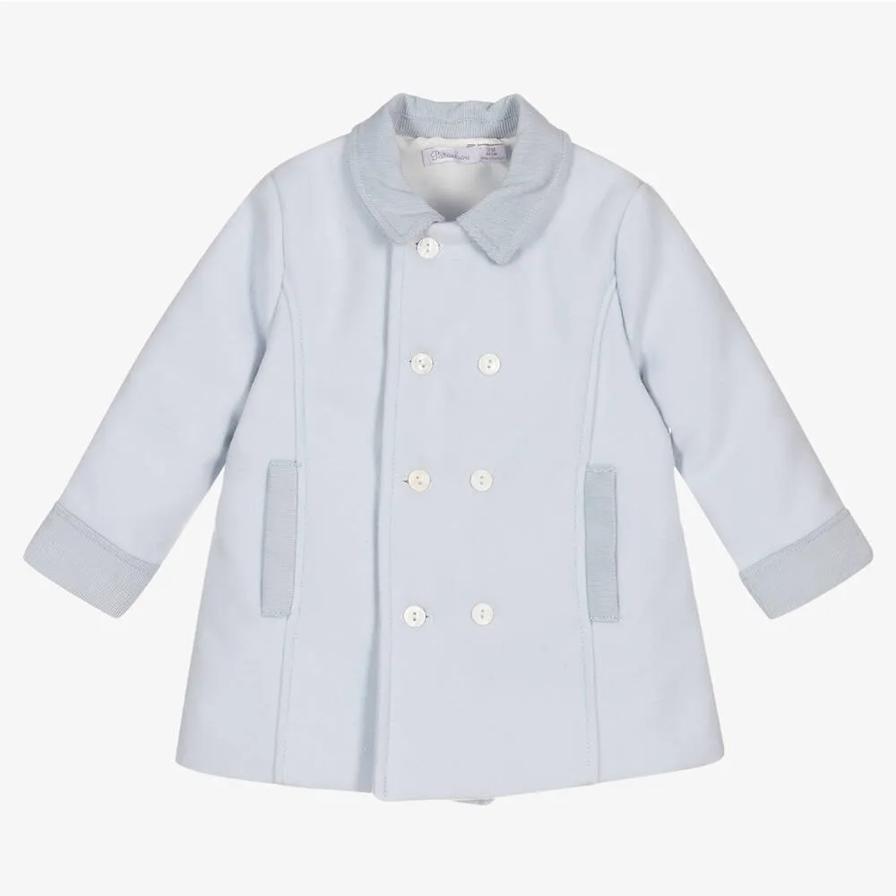 Boys Pale Blue Flannel Coat