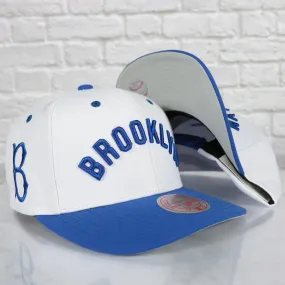 Brooklyn Dodgers Cooperstown Brooklyn Jersey Script 1932 Dodgers logo side patch Evergreen Pro | White/Royal Snapback Hat