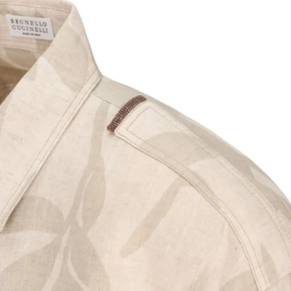 BRUNELLO CUCINELLI  |Casual Style Linen Short Sleeves Shirts & Blouses