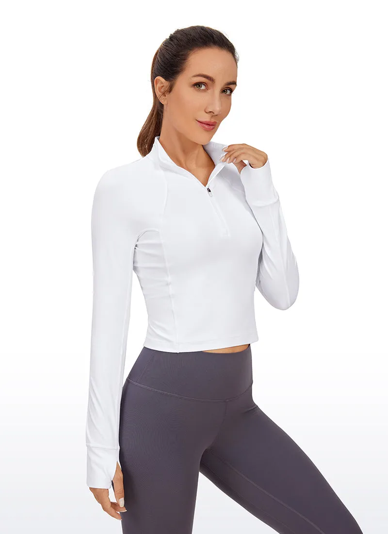 Butterluxe Half-Zip Long Sleeve Cropped