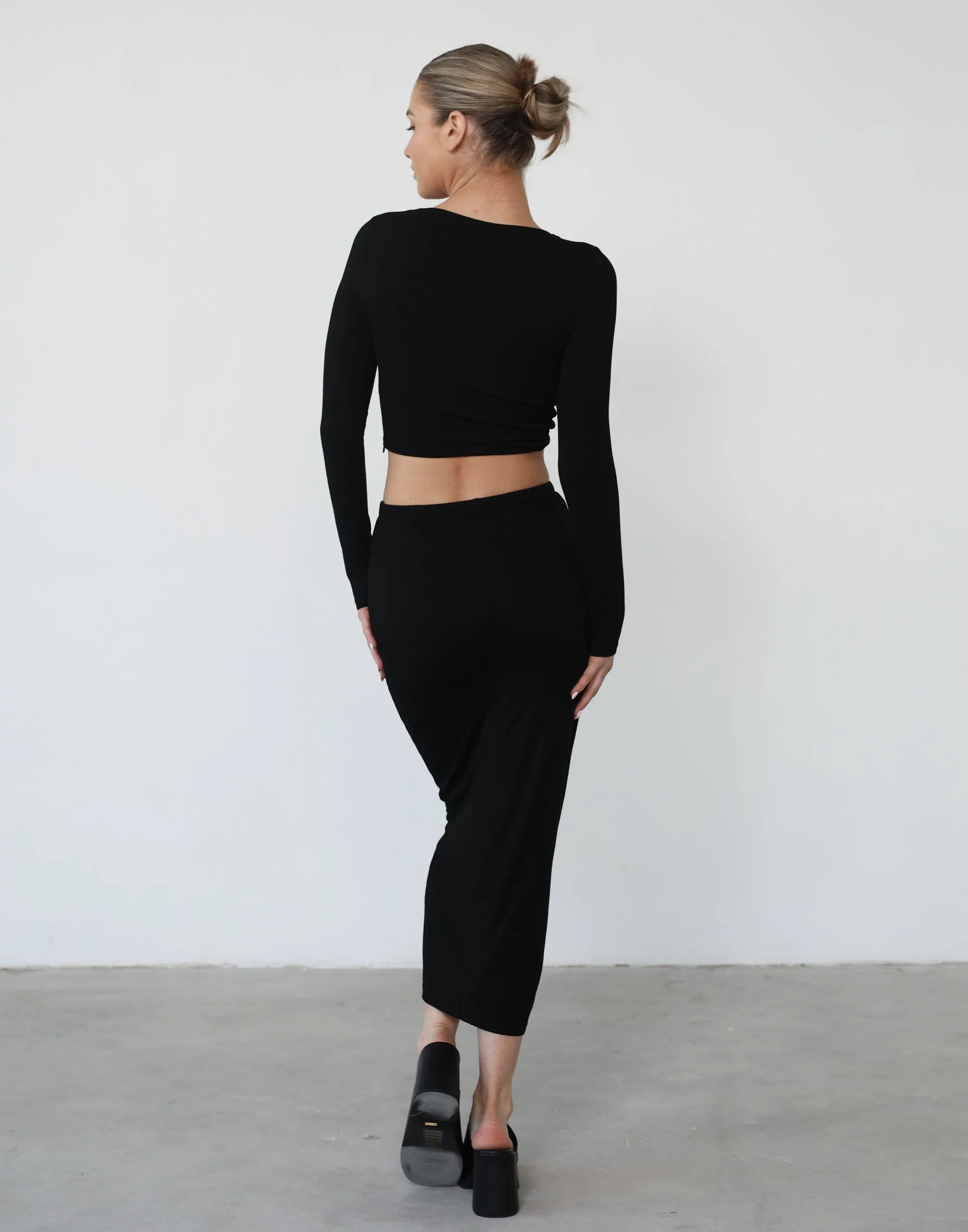 Clerisse Long Sleeve Top (Black)