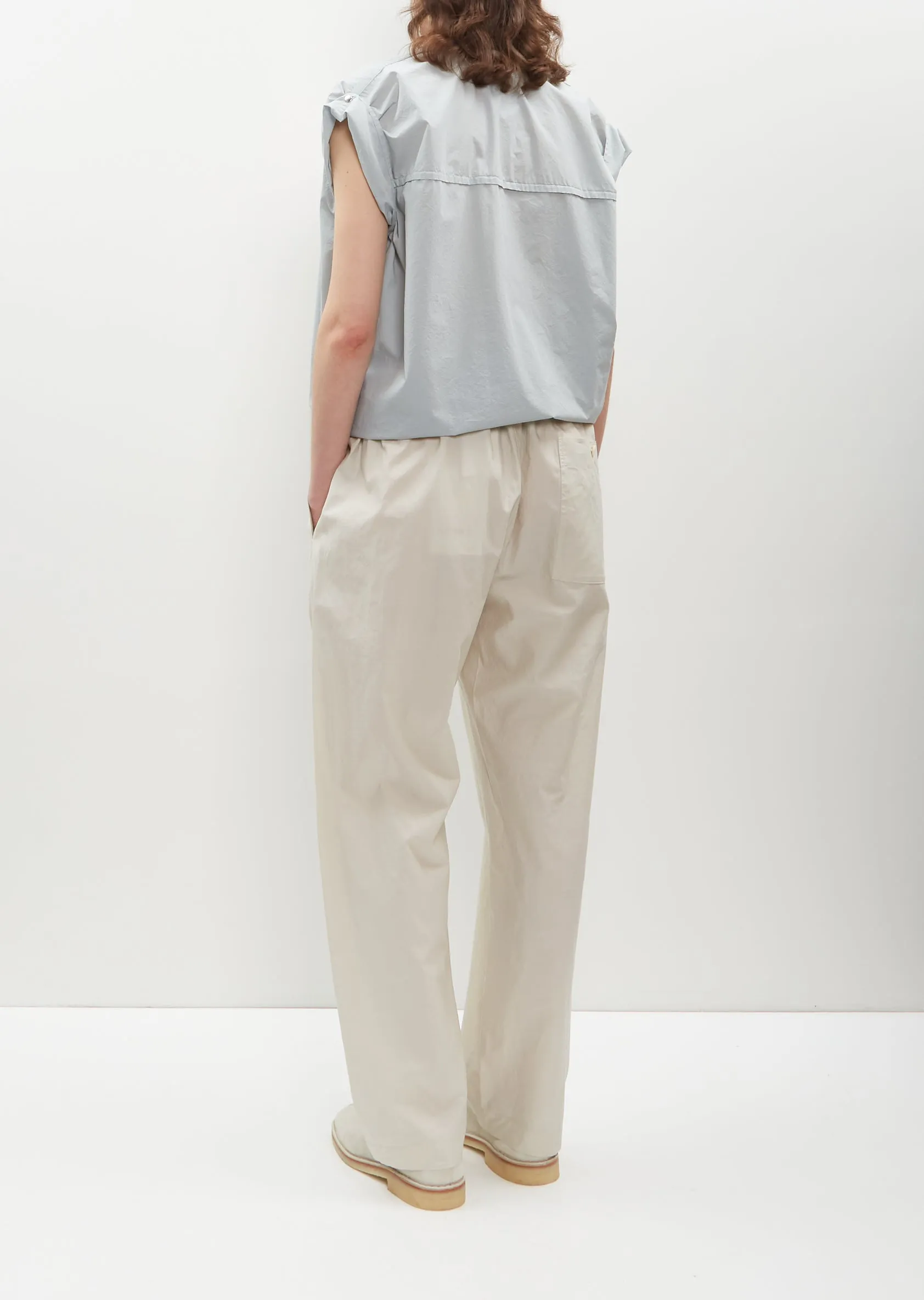 Cotton Silk Relaxed Pants — Pale Mastic