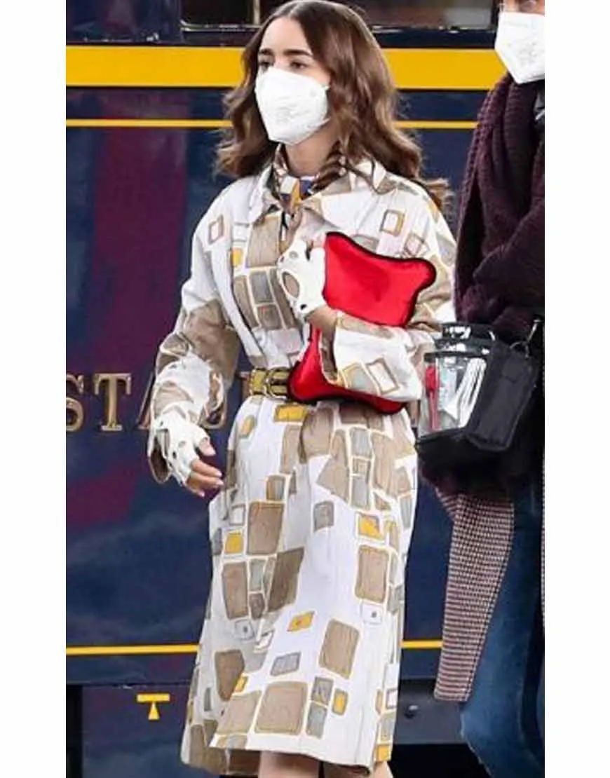 Emily In Paris S02 Lily Collins Crinkle Coat | Emily Cooper Coat | Ujackets