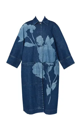 Erdem Denim Floral-Printed Coat