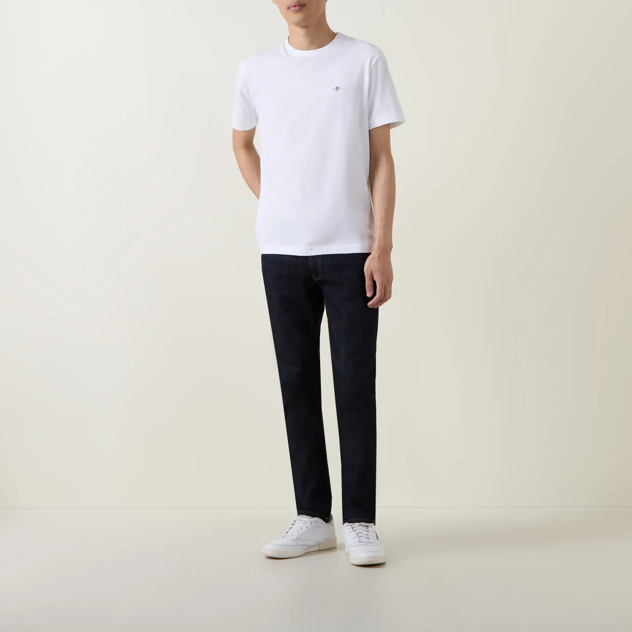 GANT The Sustainable Edit Shield Logo Round Neck T Shirt - White