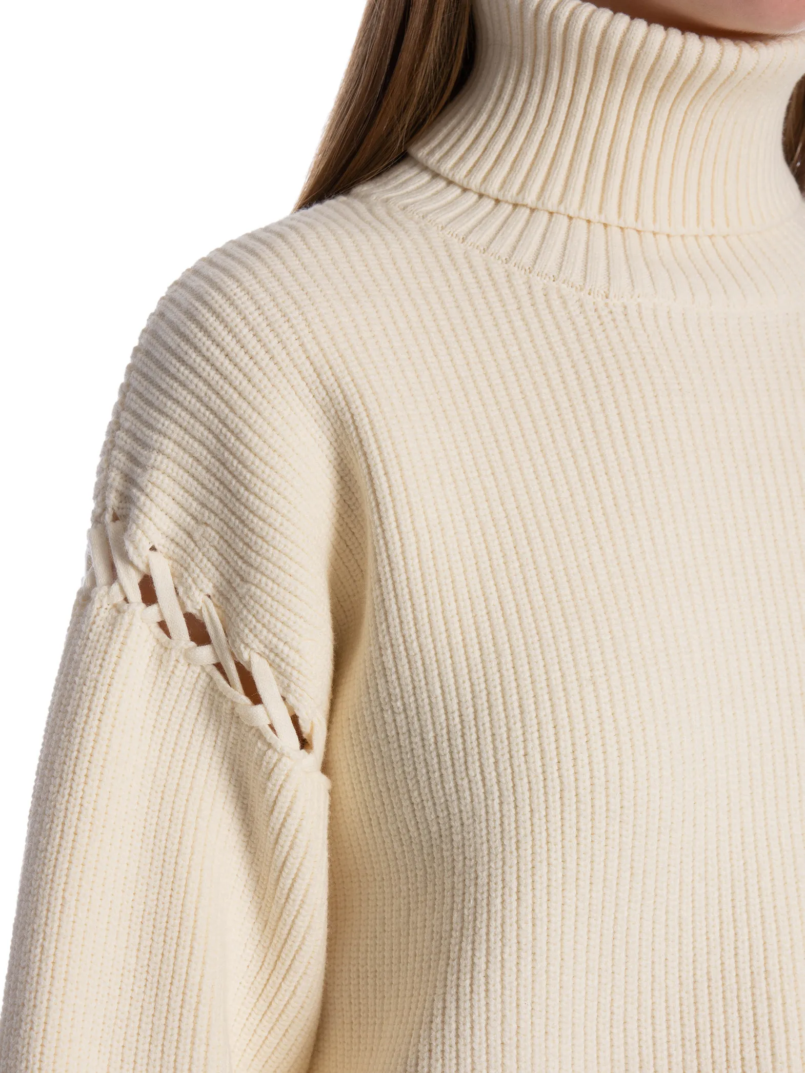 GESTUZ SWEATER GEORGIA CROPPED ROLLNECK EGRET