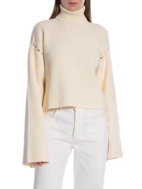 GESTUZ SWEATER GEORGIA CROPPED ROLLNECK EGRET