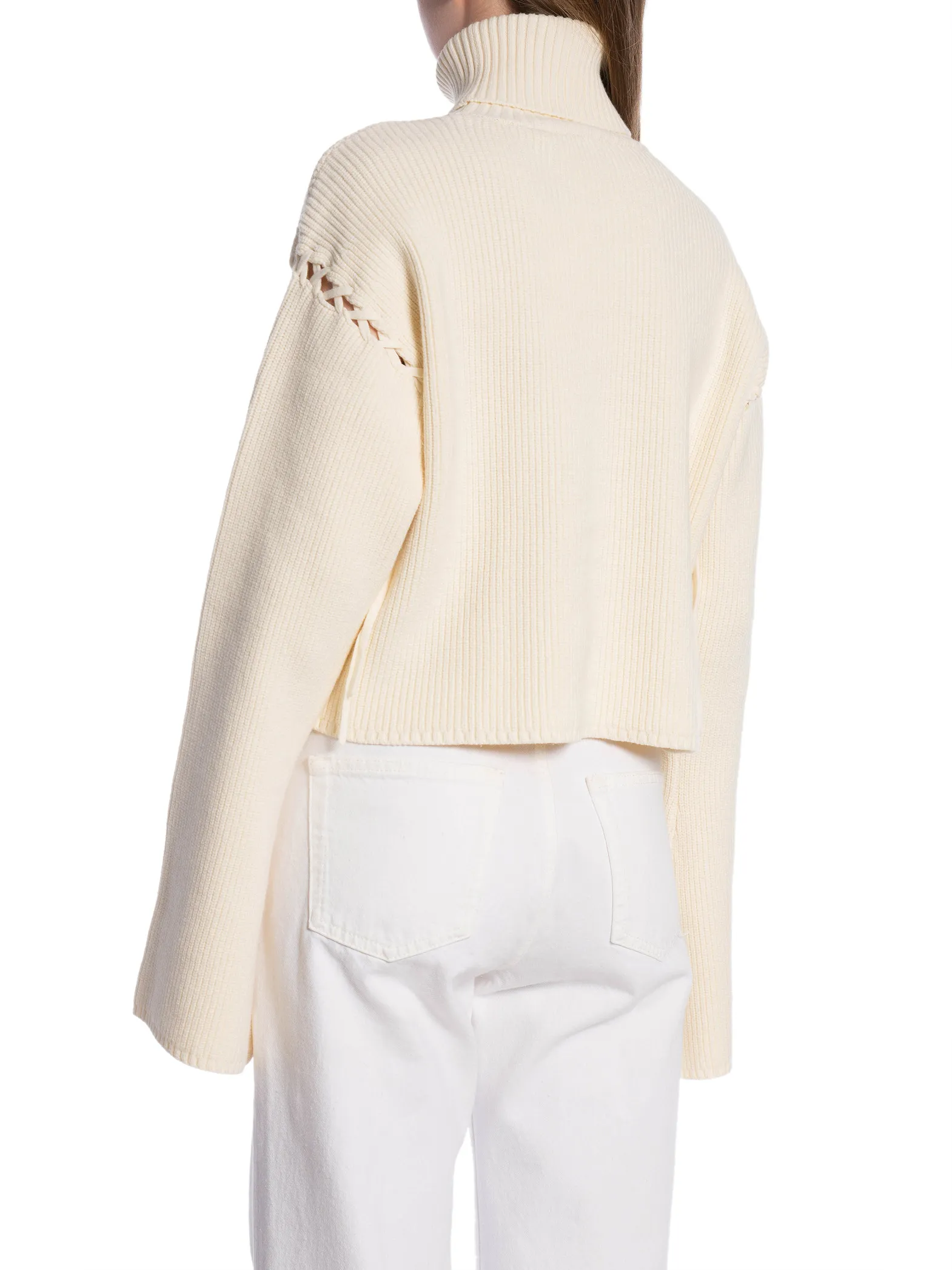 GESTUZ SWEATER GEORGIA CROPPED ROLLNECK EGRET