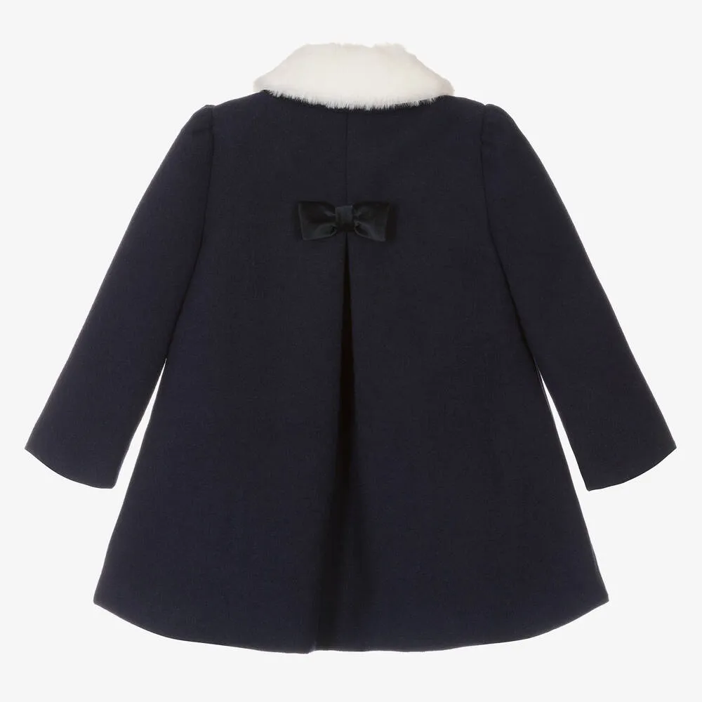 Girls Navy Blue Traditional Coat