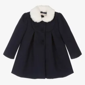 Girls Navy Blue Traditional Coat