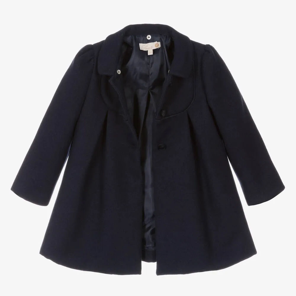 Girls Navy Blue Traditional Coat