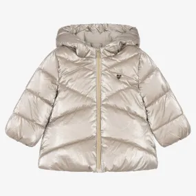 Girls Pale Gold Puffer Coat