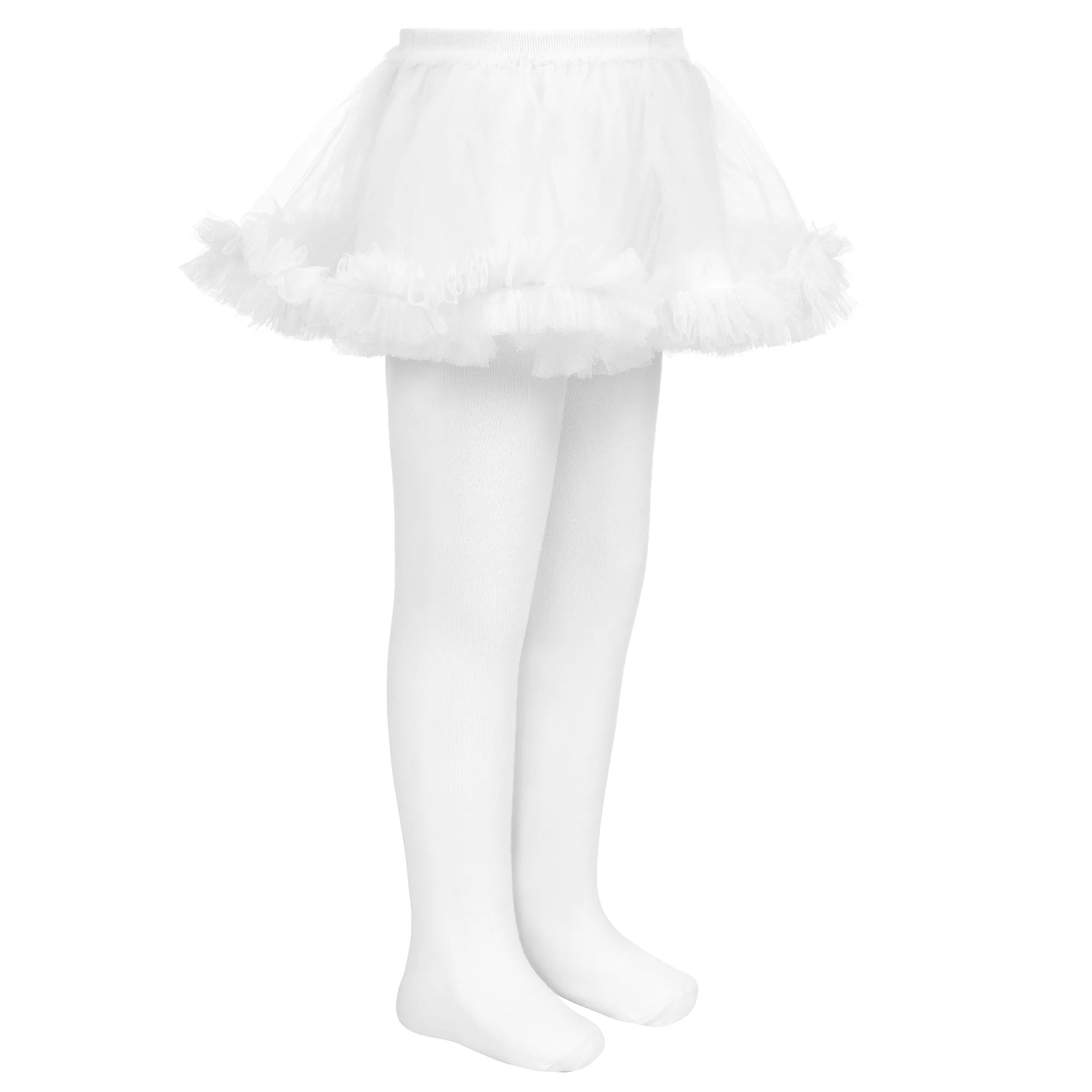 Girls White Tutu Tights