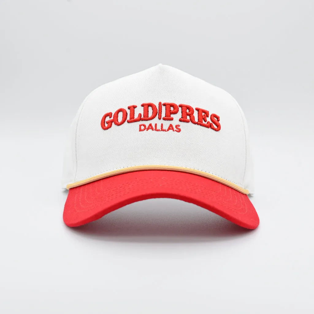 Gold Pres Dallas Classic Snapback White/Red