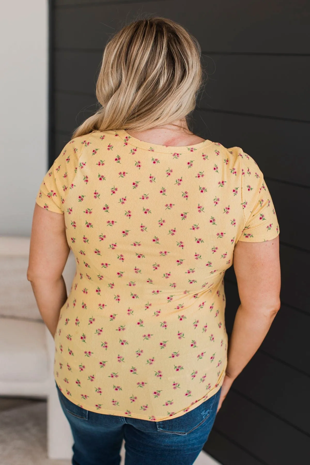 Got Me Good Short Sleeve Floral Top- Yellow