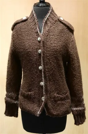 Grey Sweater Jacket with Epaulets