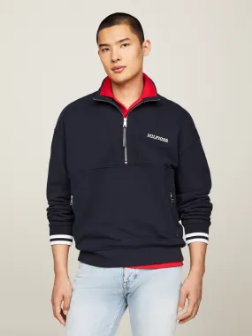 Hilfiger Monotype Half-Zip Regular Fit Sweatshirt | Sweatshirts & Hoodies | Tommy Hilfiger