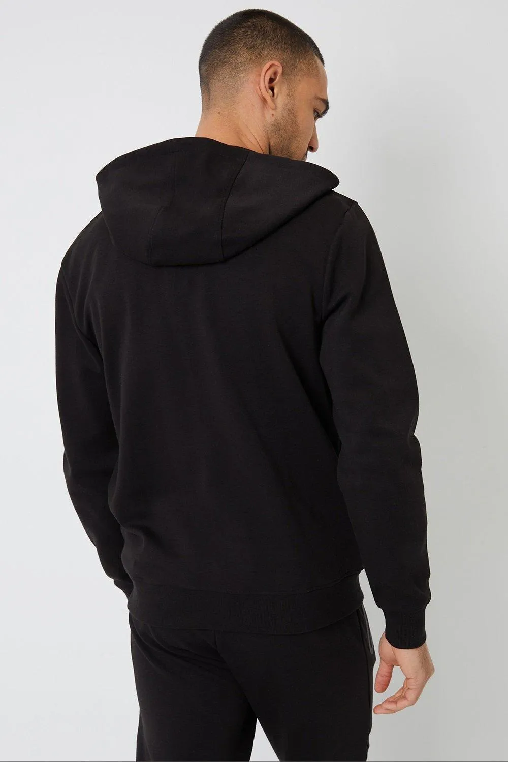 Hoodies & Sweatshirts | Chevron Detail High Neck Zip-Through Hoodie | Threadbare