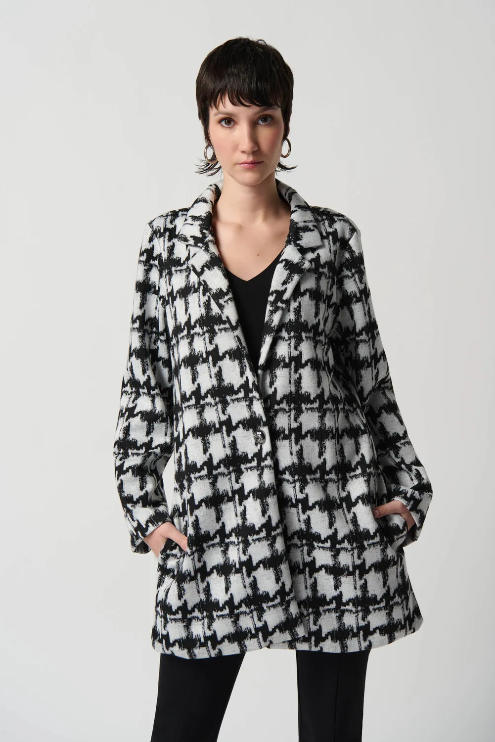 Houndstooth Print Coat Style 234121