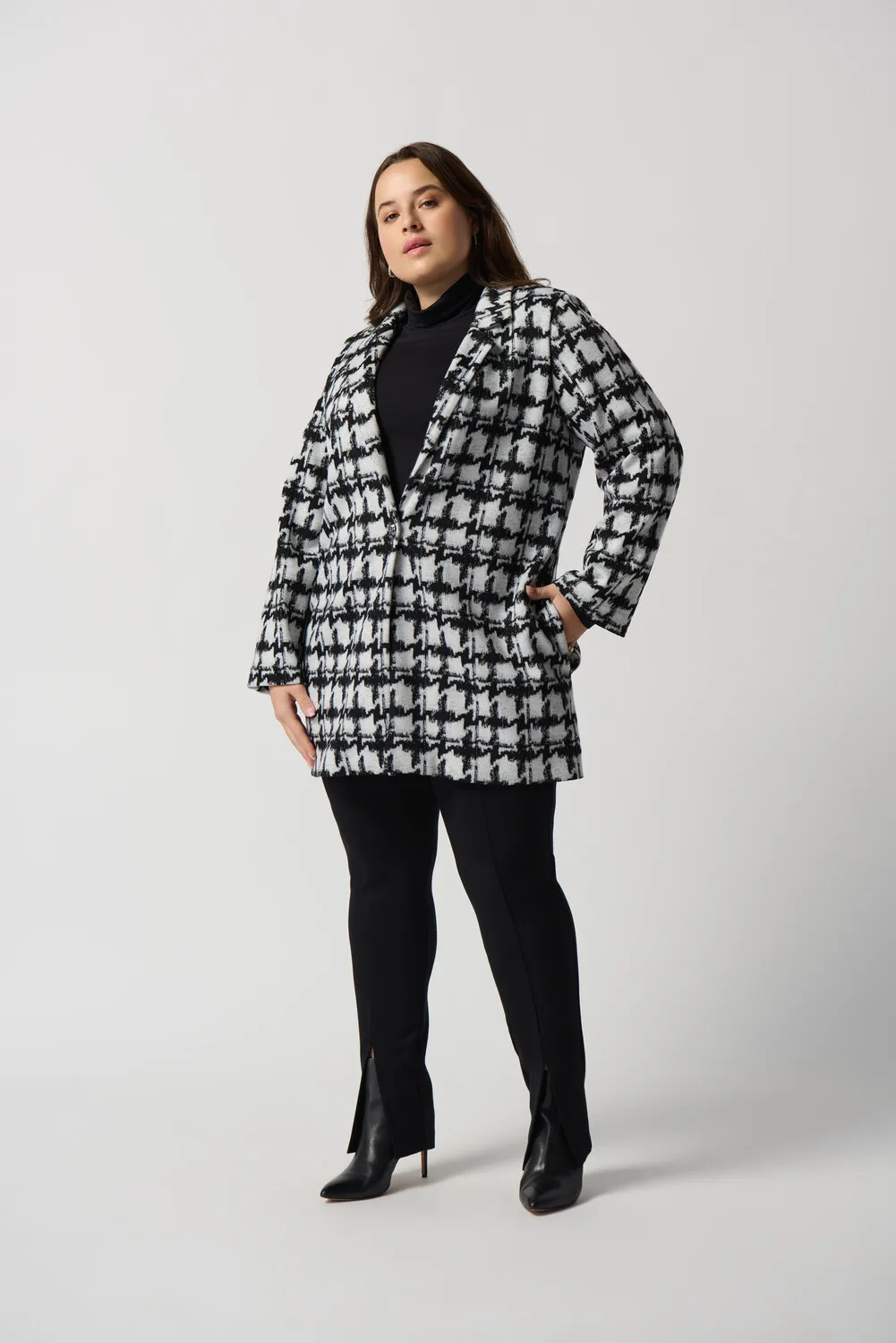 Houndstooth Print Coat Style 234121