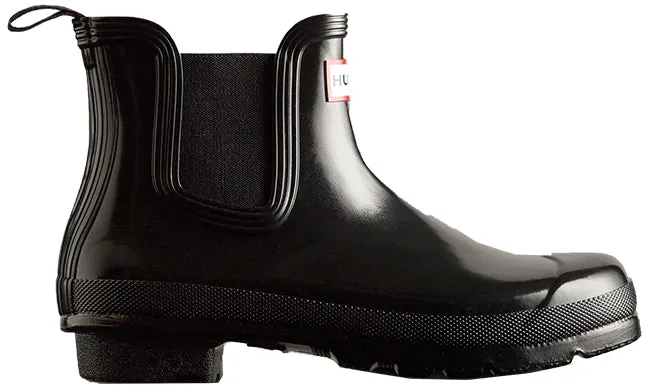 Hunter Wellies Womens Original Gloss Chelsea Boot Black