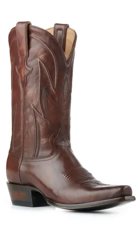 JRC & Sons Men's Wyatt Brush Off Goat Punchy Square Toe Cowboy Boot in Tan