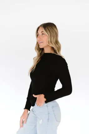 Karli Long Sleeve Top in Black