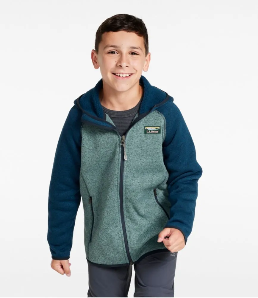 Kids' L.L.Bean's Sweater Fleece, Hooded Colorblock