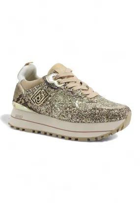 LIU JO Maxi Wender Glitter Sneaker Donna Sand BF4001TX007