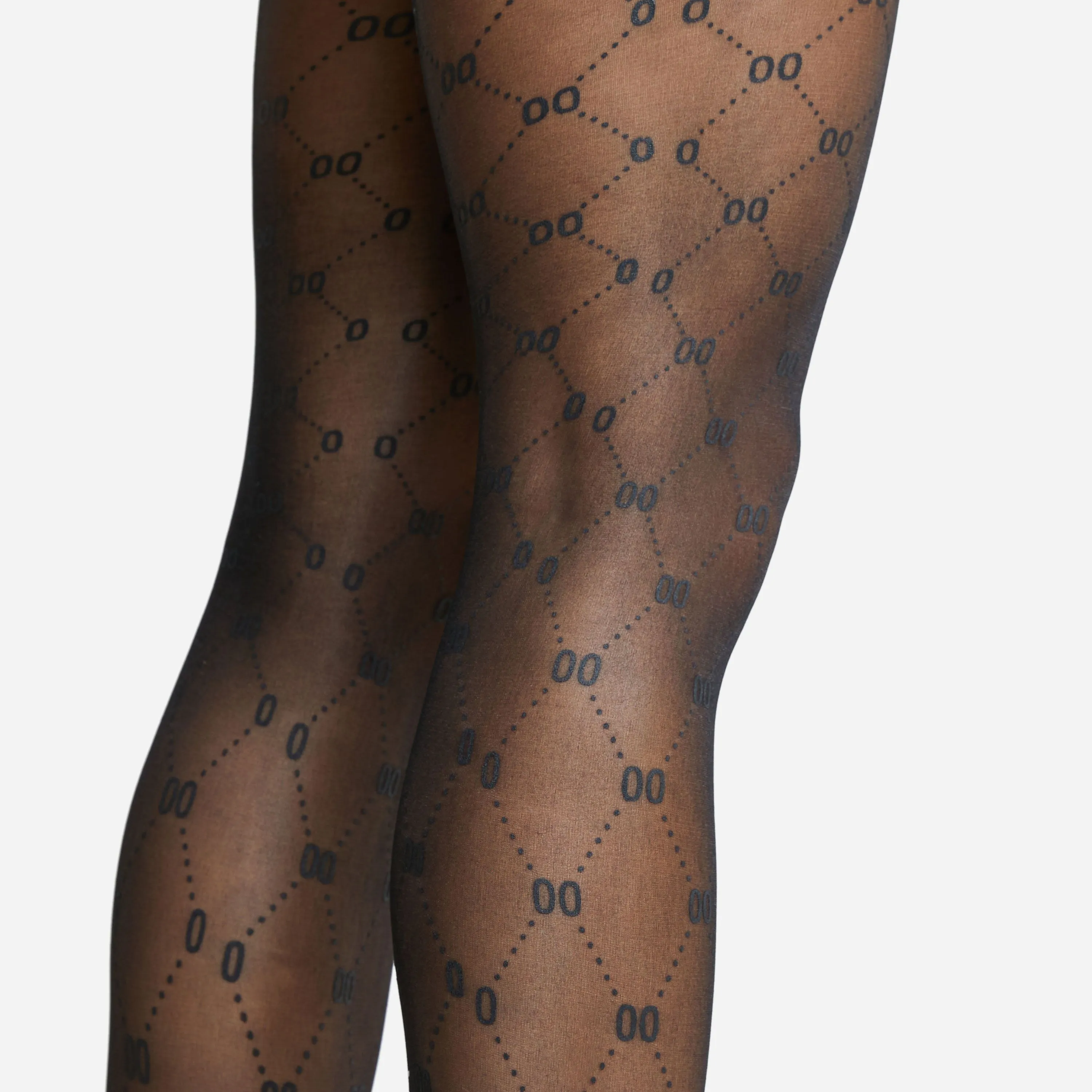 Logo Printed Detail Tights In Black