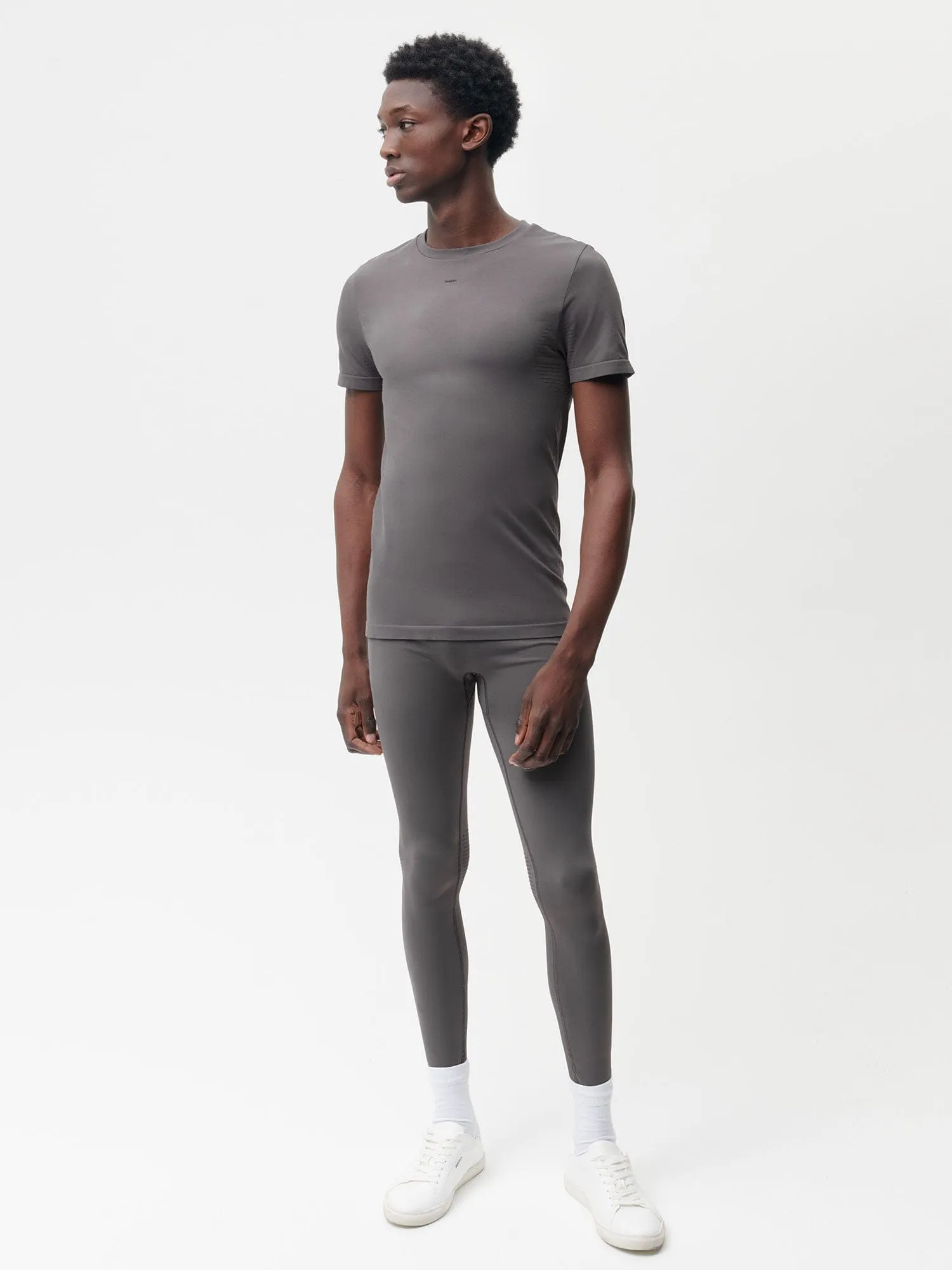 Men's Plant-Stretch Compressive Leggings—Volcanic Grey