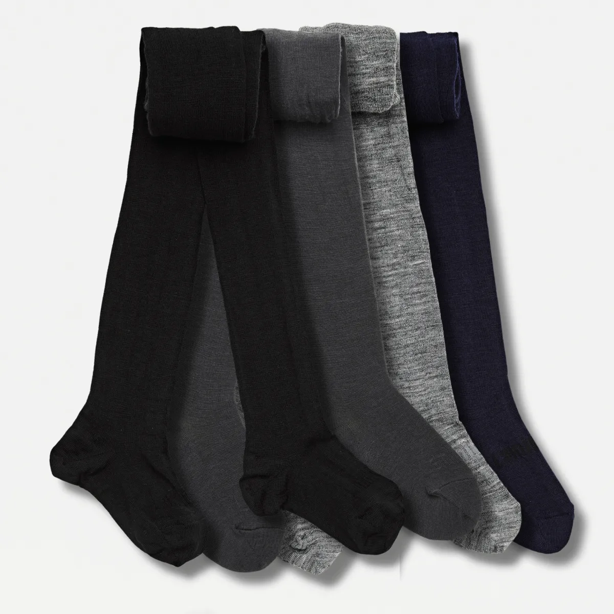 Merino Wool Flat Knit Essential Tights - Navy